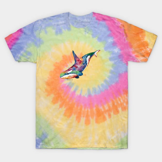 Rainbow Orca T-Shirt by Dave Bartholet Wildlife Art